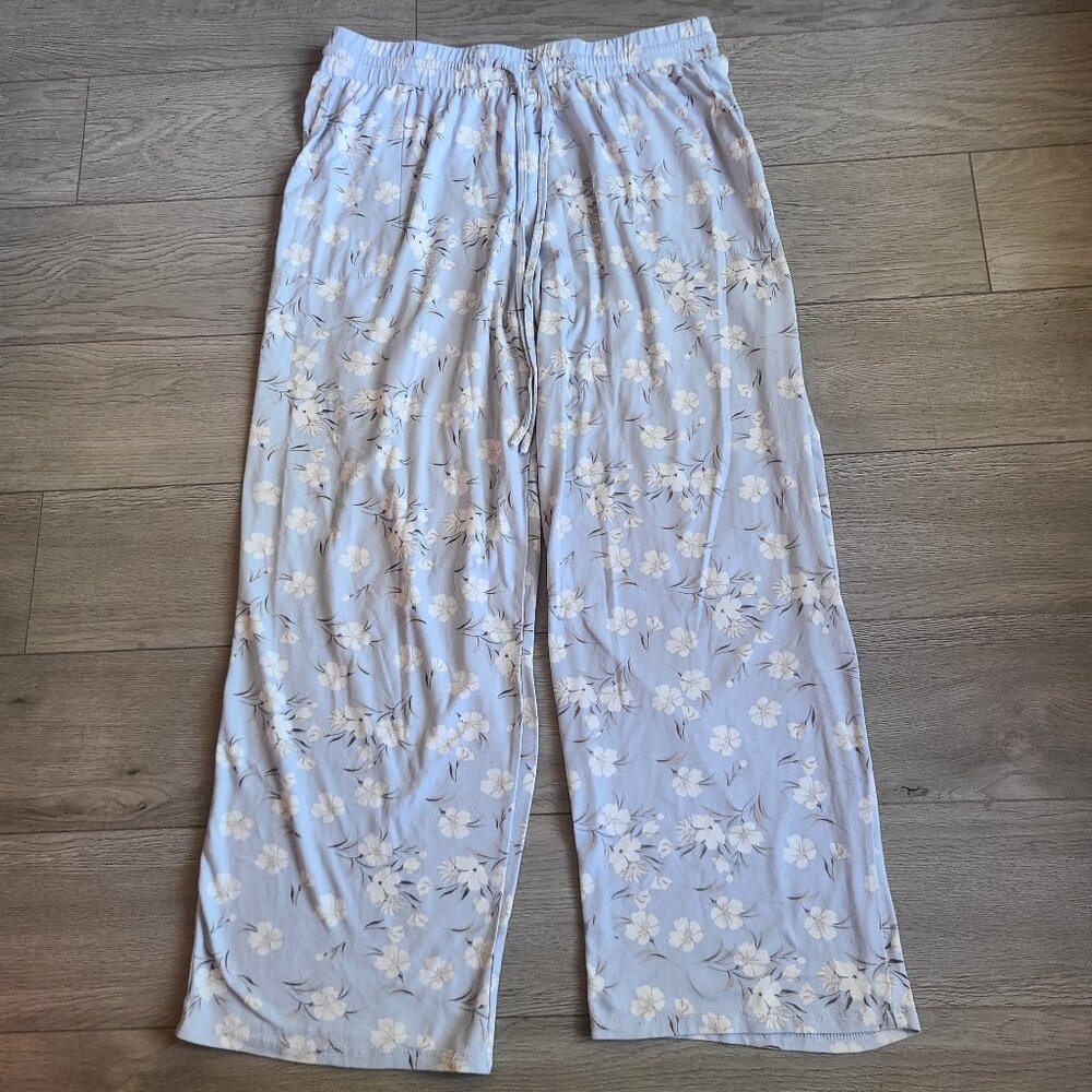 New Super Soft Blue Floral Pyjama PJ Pants
